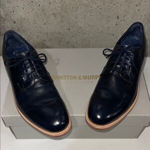 Johnston & Murphy Men's Dark Blue Oxford Shoes